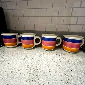 Furio •‎ Vintage Striped Mugs (Set of 4)